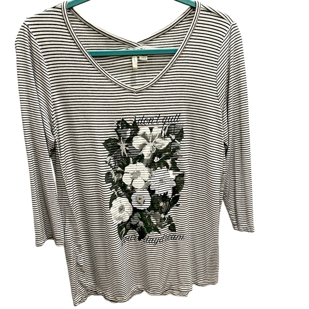 Cato Brand Top Black n White Strip Size Small